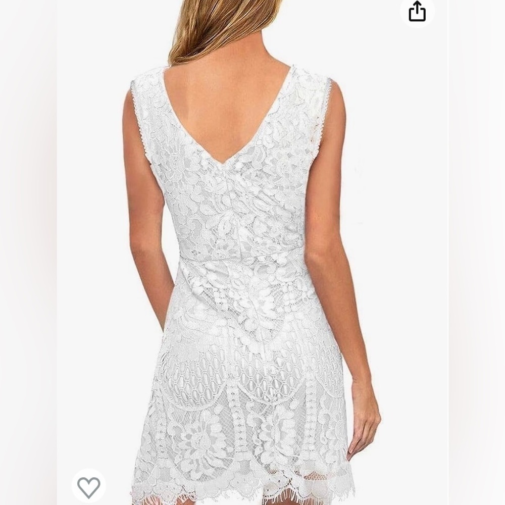 Mslg Round Neck V-Back Wedding Guest Floral Lace A Line Dress NEW - Picture 2 of 14